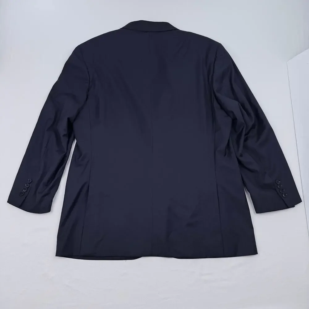 Isaia Napoli Wool Blazer Aquaspider Navy Sport Coat 54 Made in Italy Luxury